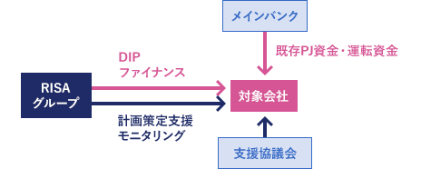 DIPファイナンスを受け再生支援の開始の図